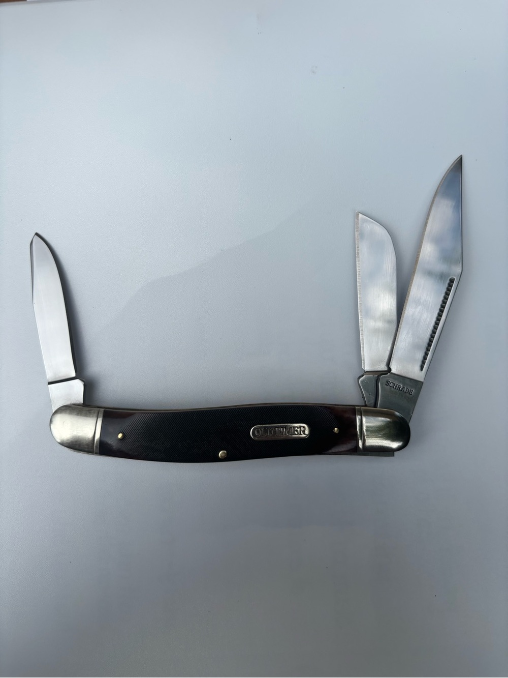 Schrade Old Timer 858OTB Large Stockman 3-Blade Folding Knife - Excellent